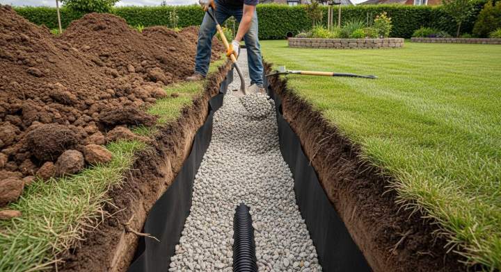 Installation of French drains in Outaouais